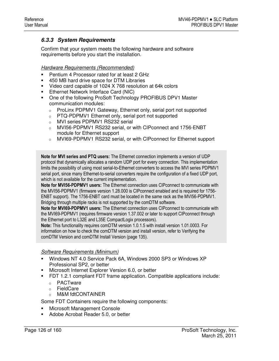 ProSoft Technology MVI46-PDPMV1 User Manual | Page 126 / 160