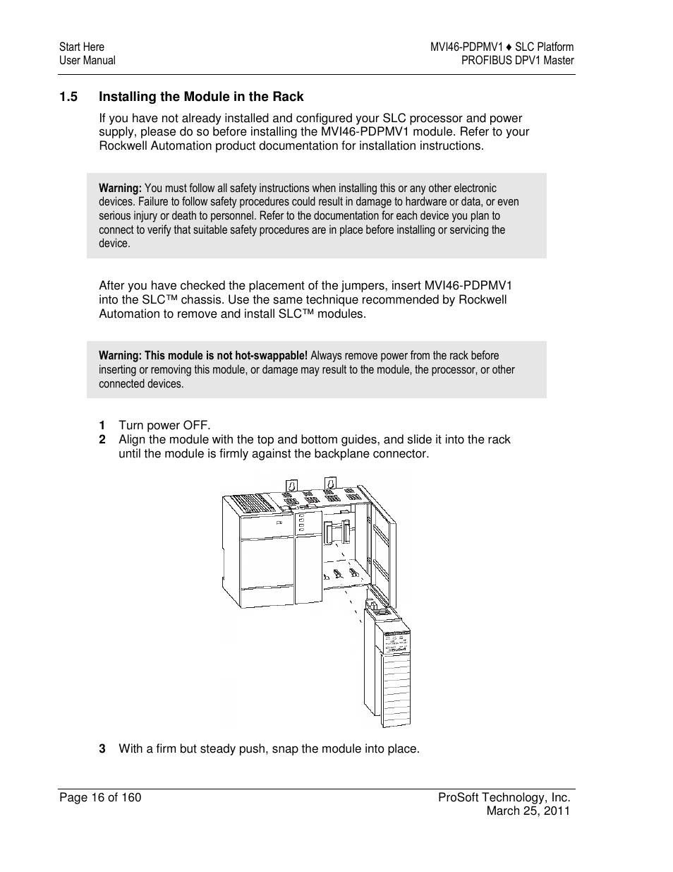 ProSoft Technology MVI46-PDPMV1 User Manual | Page 16 / 160