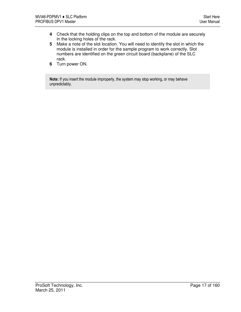 ProSoft Technology MVI46-PDPMV1 User Manual | Page 17 / 160