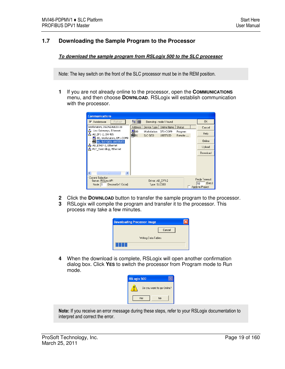 ProSoft Technology MVI46-PDPMV1 User Manual | Page 19 / 160