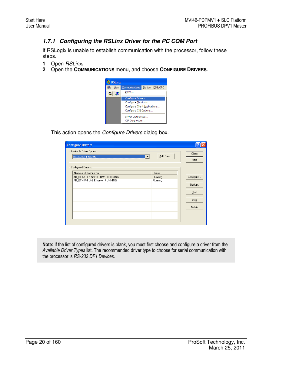ProSoft Technology MVI46-PDPMV1 User Manual | Page 20 / 160