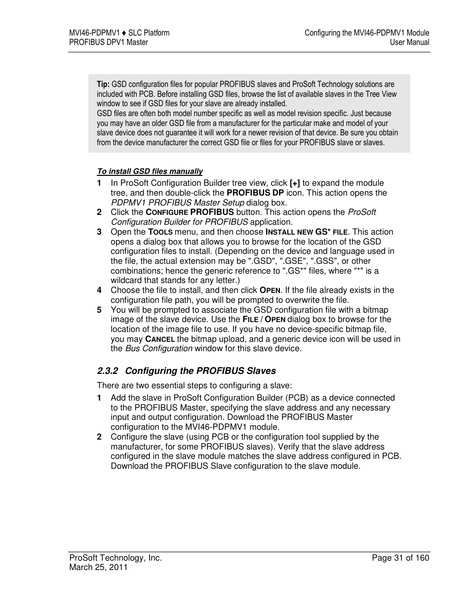 ProSoft Technology MVI46-PDPMV1 User Manual | Page 31 / 160