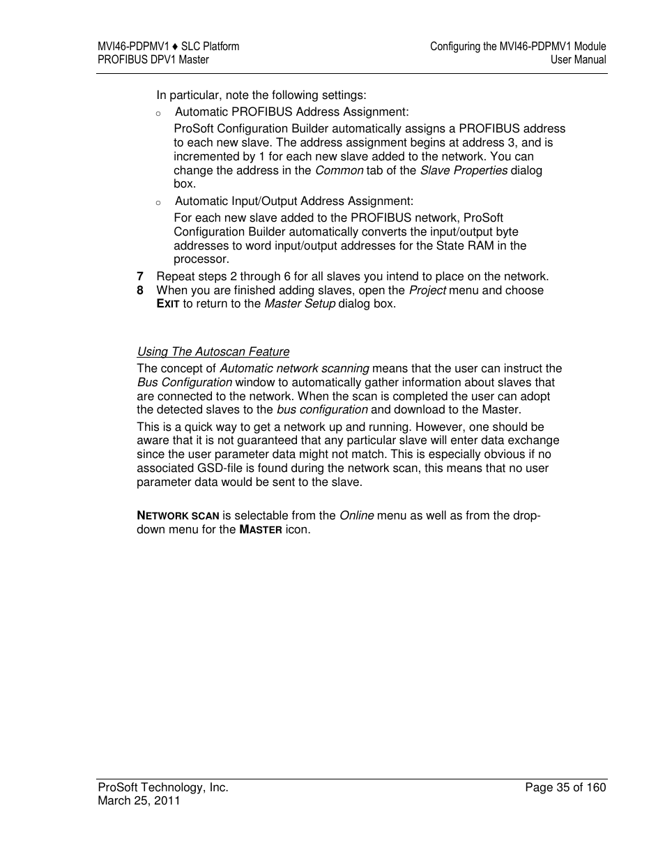 ProSoft Technology MVI46-PDPMV1 User Manual | Page 35 / 160