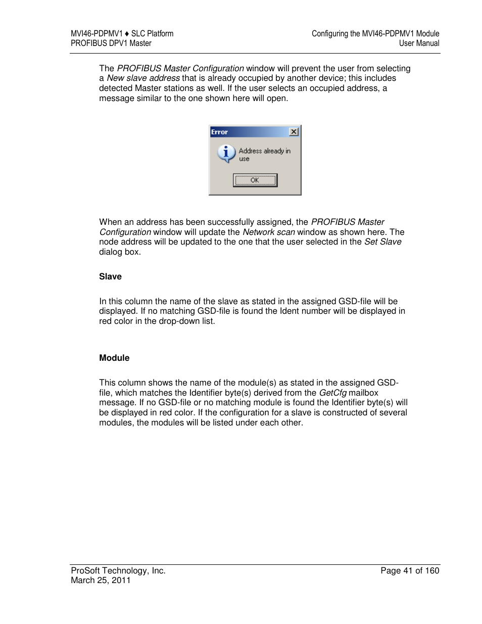 ProSoft Technology MVI46-PDPMV1 User Manual | Page 41 / 160