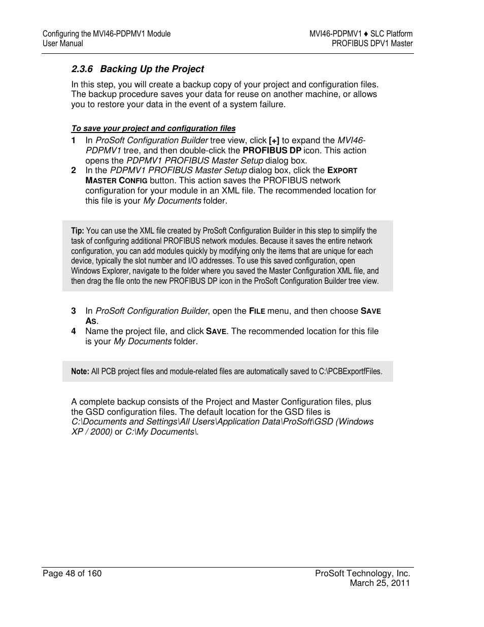 ProSoft Technology MVI46-PDPMV1 User Manual | Page 48 / 160
