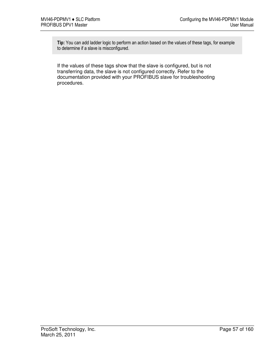 ProSoft Technology MVI46-PDPMV1 User Manual | Page 57 / 160