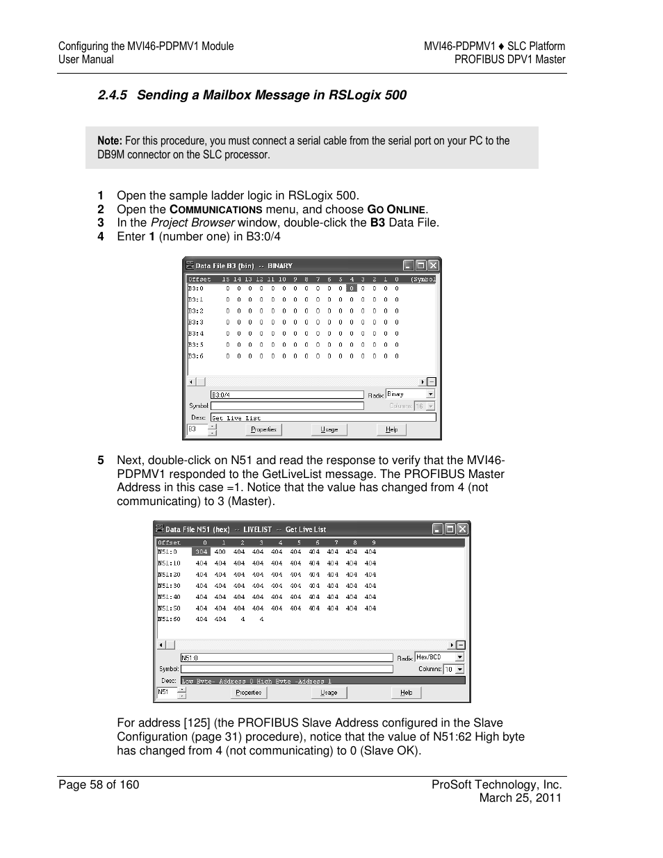 ProSoft Technology MVI46-PDPMV1 User Manual | Page 58 / 160