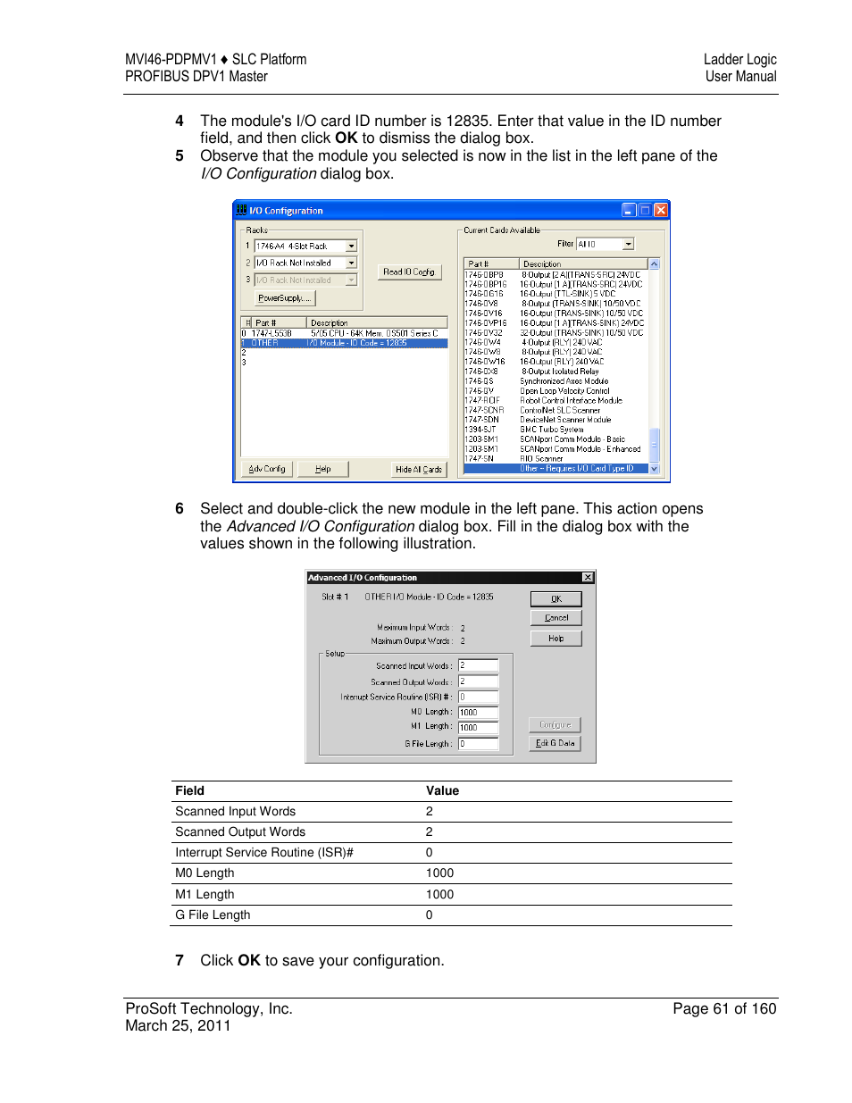 ProSoft Technology MVI46-PDPMV1 User Manual | Page 61 / 160