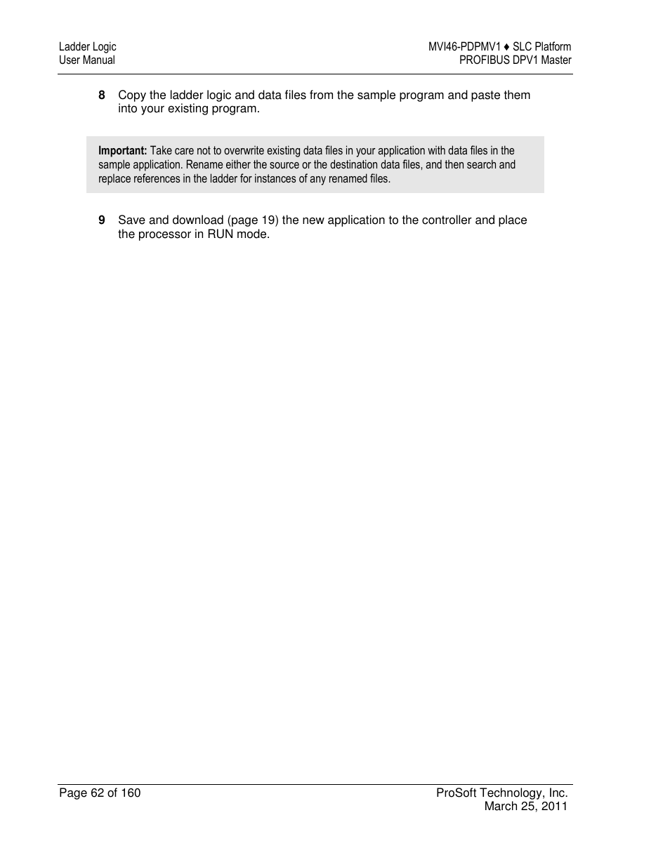 ProSoft Technology MVI46-PDPMV1 User Manual | Page 62 / 160