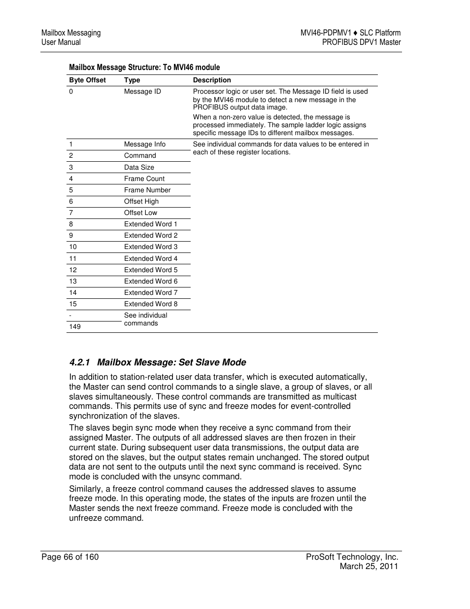 ProSoft Technology MVI46-PDPMV1 User Manual | Page 66 / 160