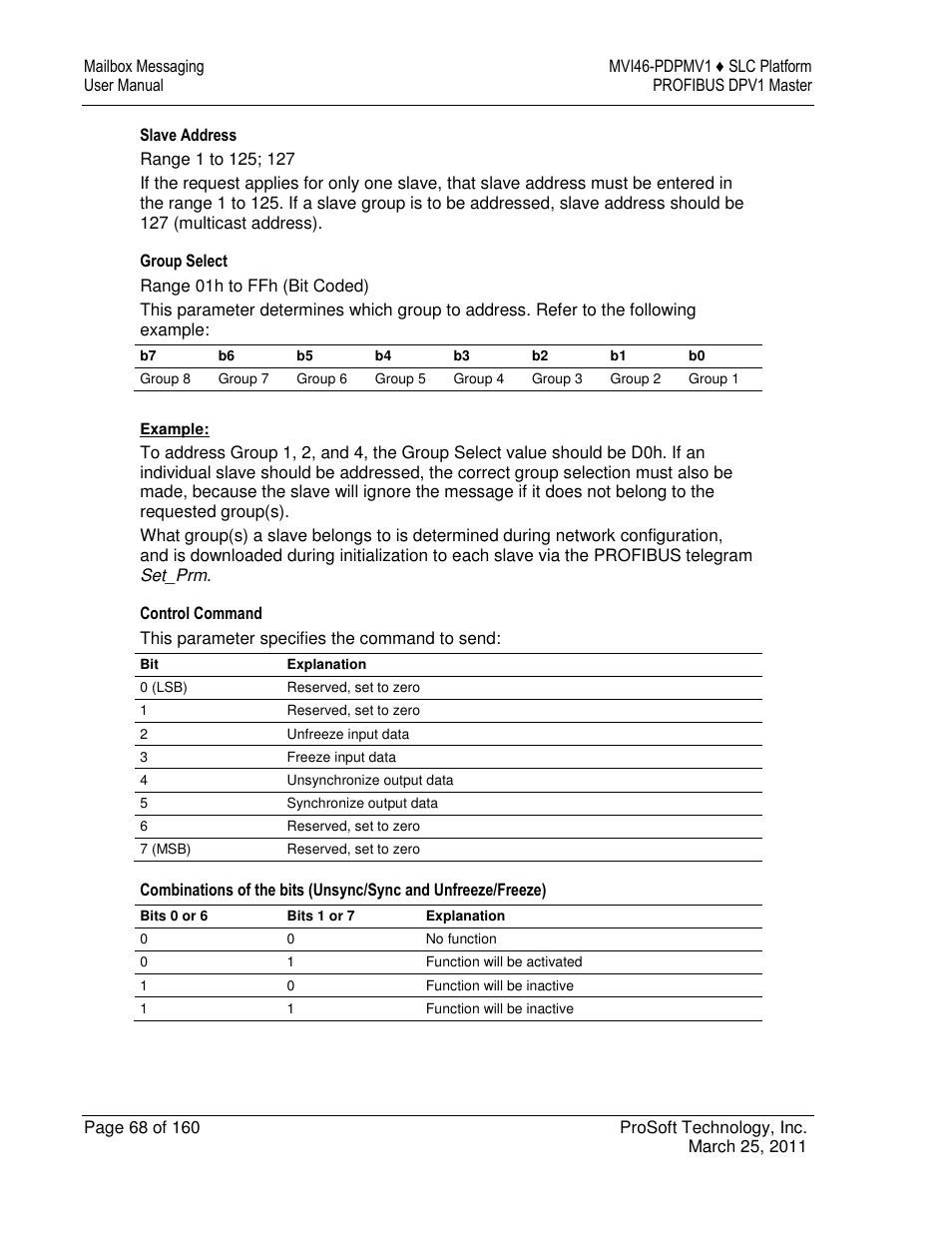 ProSoft Technology MVI46-PDPMV1 User Manual | Page 68 / 160