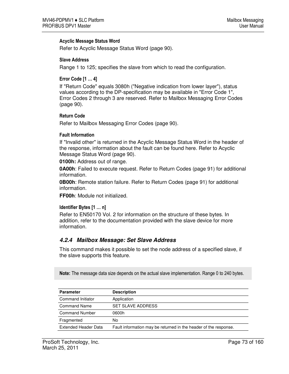 ProSoft Technology MVI46-PDPMV1 User Manual | Page 73 / 160