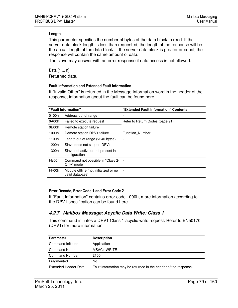 ProSoft Technology MVI46-PDPMV1 User Manual | Page 79 / 160