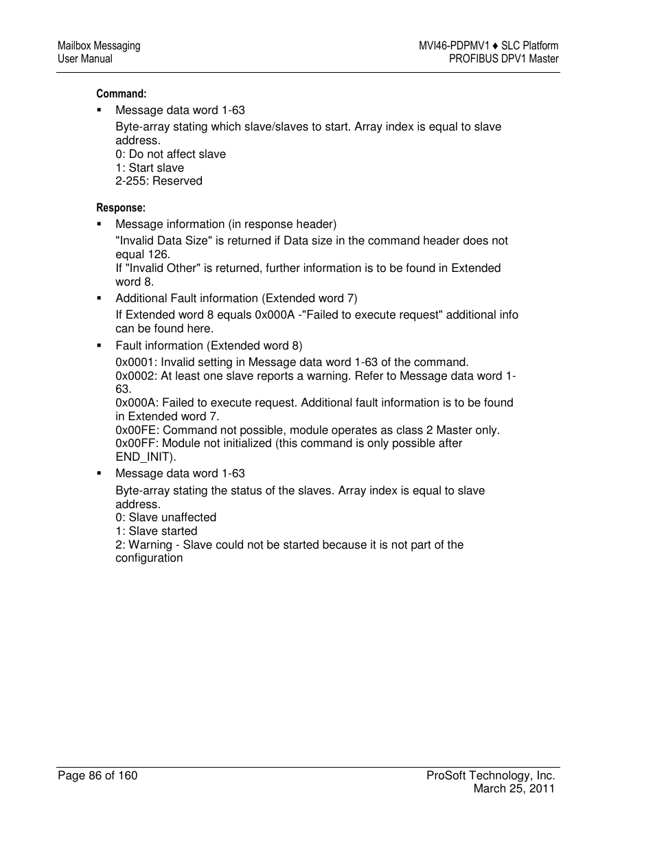 ProSoft Technology MVI46-PDPMV1 User Manual | Page 86 / 160