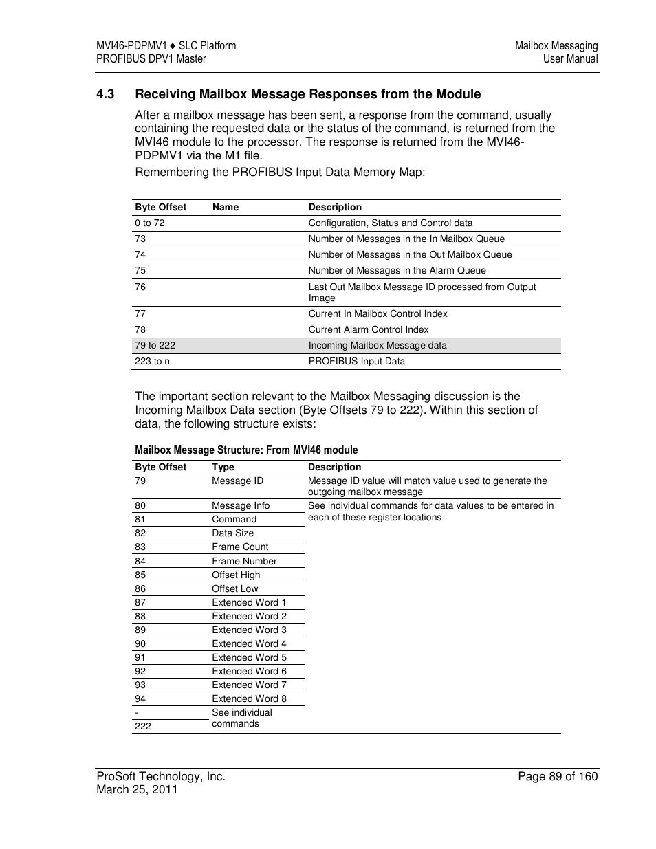 ProSoft Technology MVI46-PDPMV1 User Manual | Page 89 / 160
