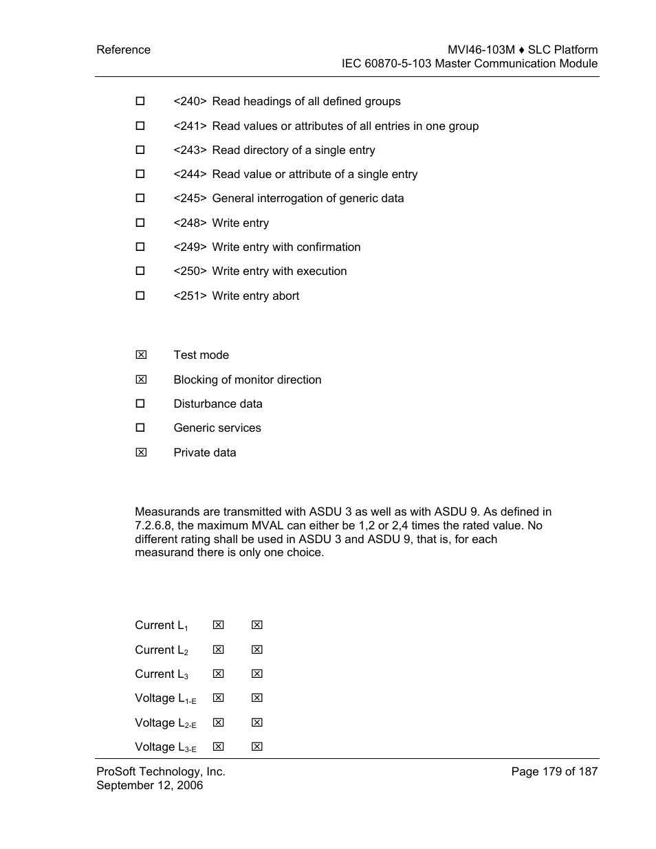 Basic application functions, Miscellaneous | ProSoft Technology MVI46-103M User Manual | Page 179 / 187