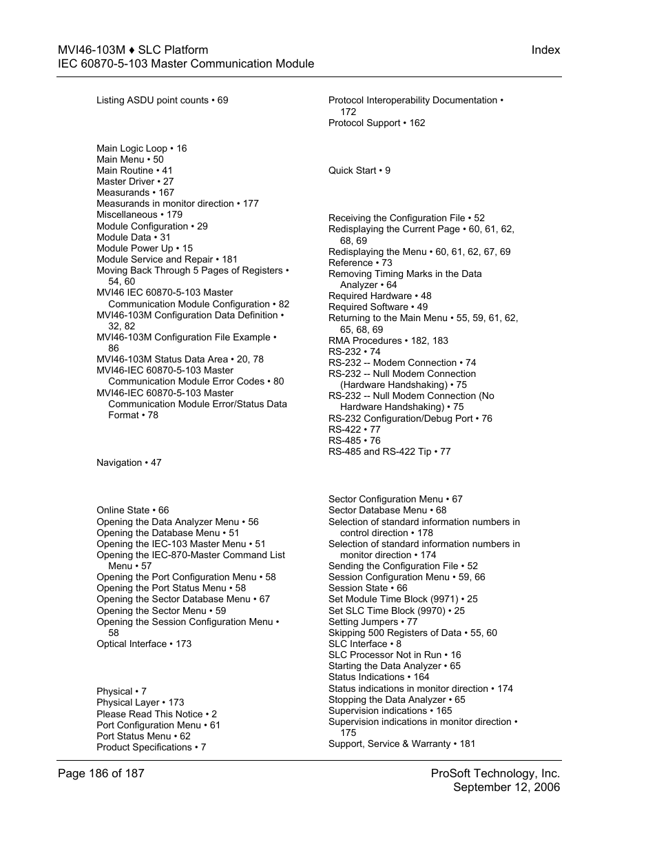 ProSoft Technology MVI46-103M User Manual | Page 186 / 187