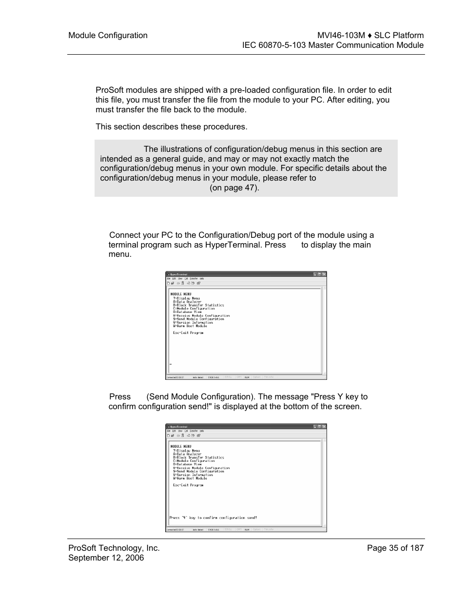 Uploading and downloading the configuration file, Transferring the configuration file to your pc | ProSoft Technology MVI46-103M User Manual | Page 35 / 187