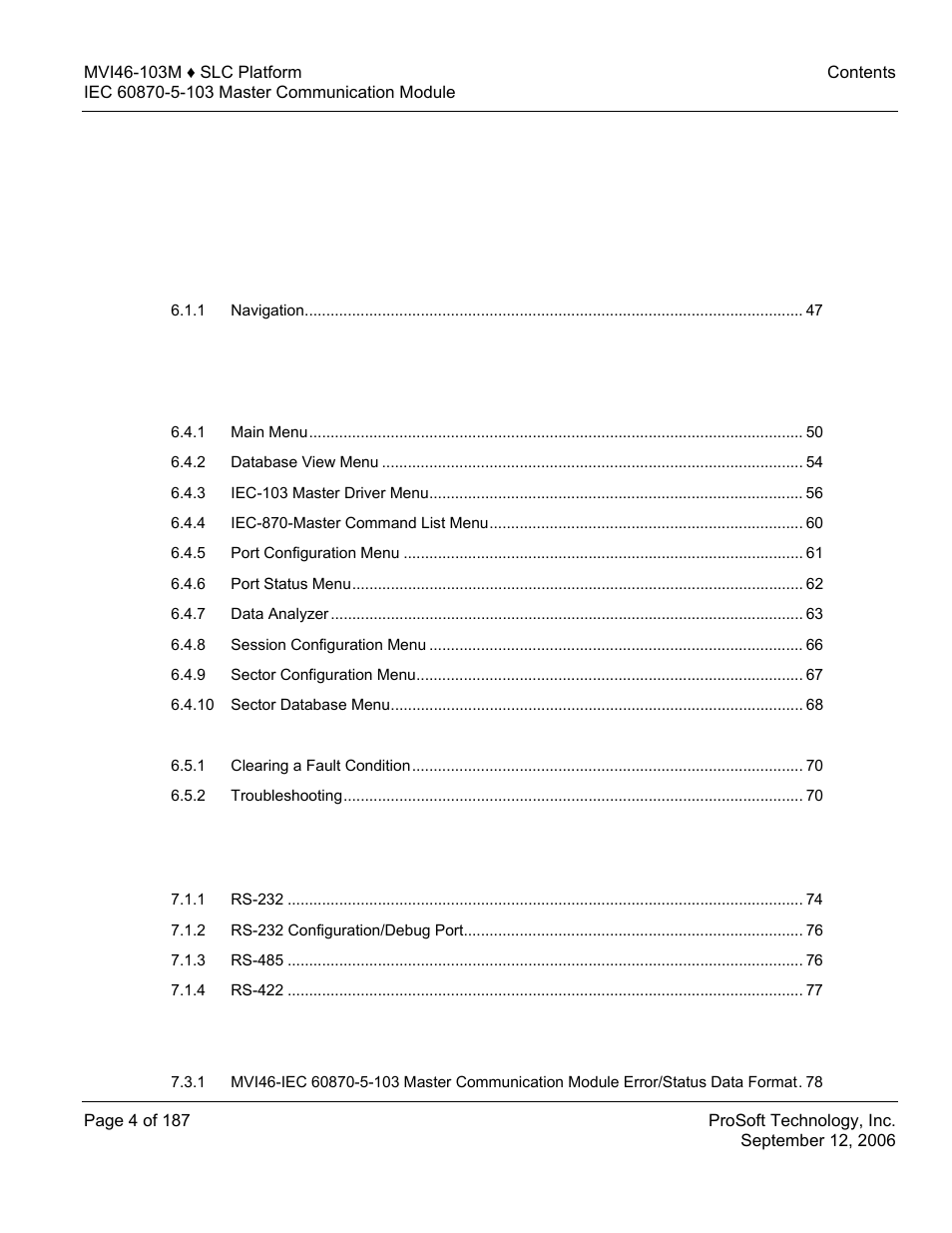 ProSoft Technology MVI46-103M User Manual | Page 4 / 187