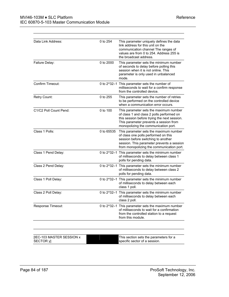 ProSoft Technology MVI46-103M User Manual | Page 84 / 187