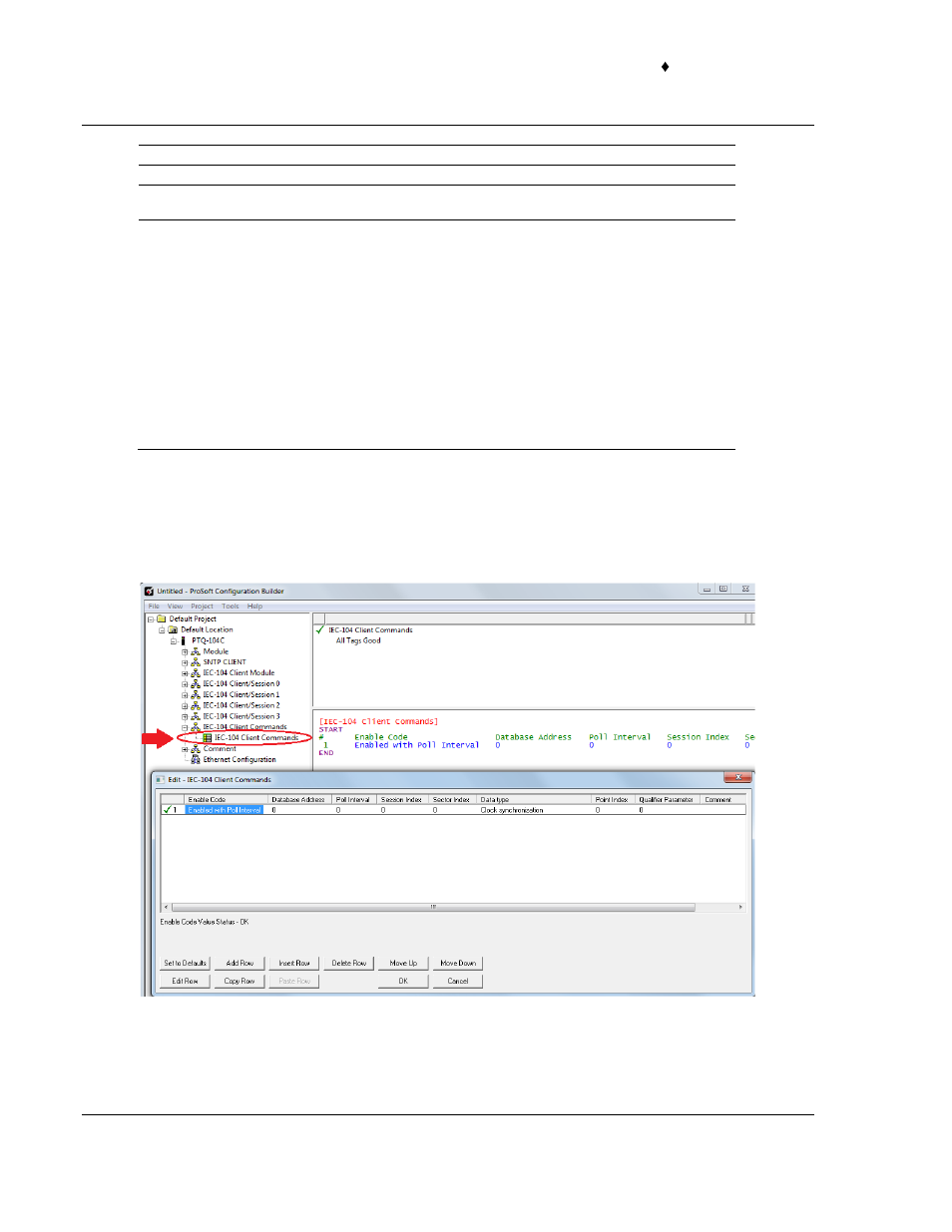 7 [iec-104 client commands] section, Iec-104 client commands] section | ProSoft Technology PTQ-104C User Manual | Page 68 / 136