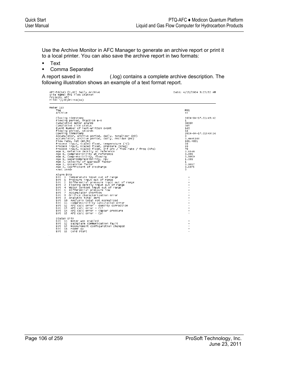 ProSoft Technology PTQ-AFC User Manual | Page 106 / 259