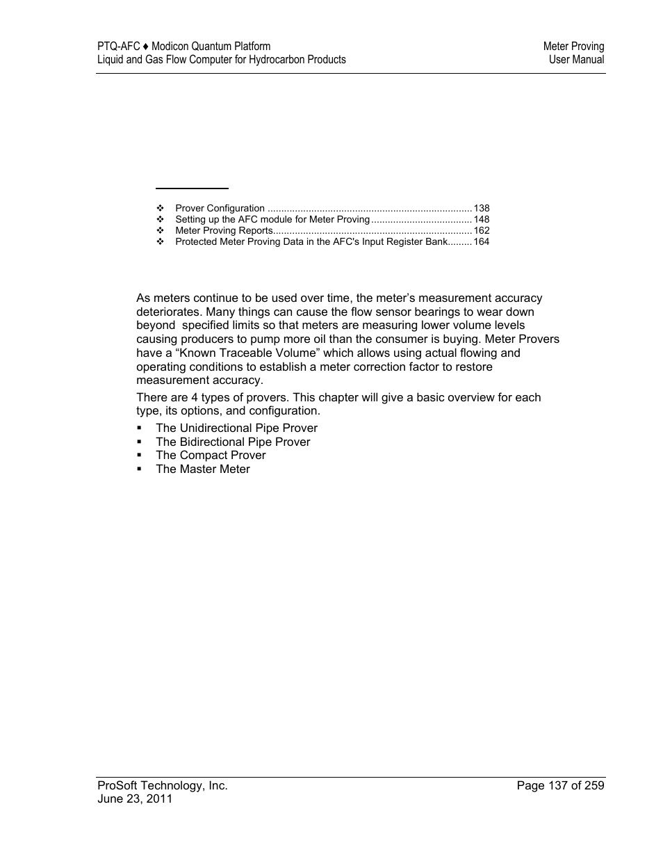 8 meter proving | ProSoft Technology PTQ-AFC User Manual | Page 137 / 259