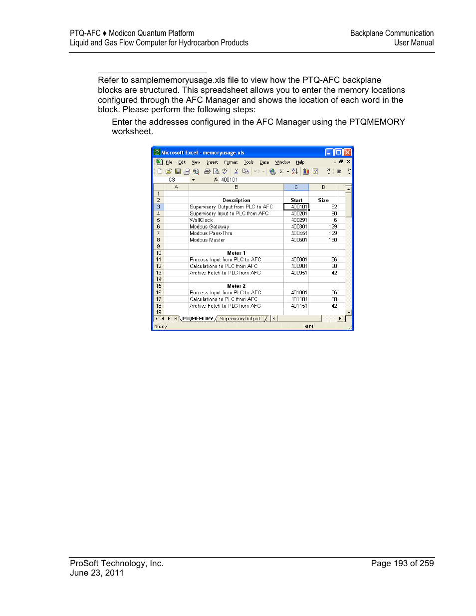 ProSoft Technology PTQ-AFC User Manual | Page 193 / 259