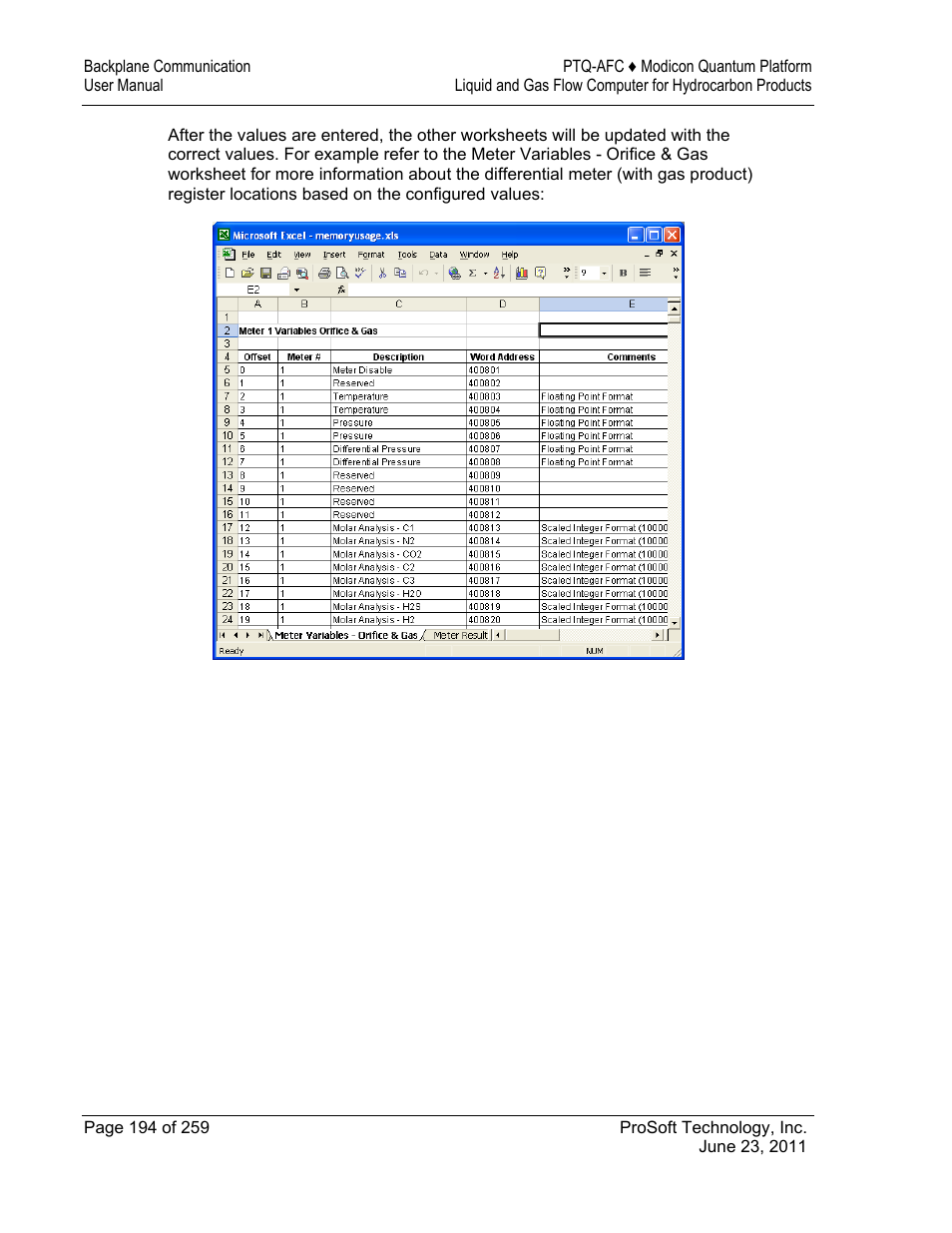ProSoft Technology PTQ-AFC User Manual | Page 194 / 259