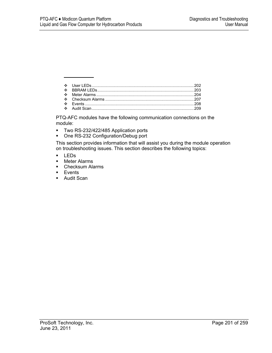 10 diagnostics and troubleshooting | ProSoft Technology PTQ-AFC User Manual | Page 201 / 259