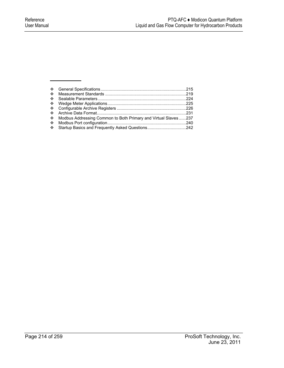 11 reference | ProSoft Technology PTQ-AFC User Manual | Page 214 / 259