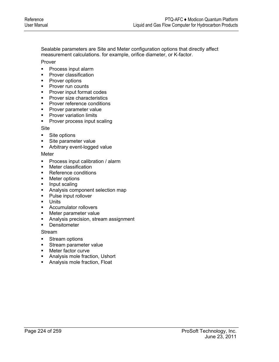ProSoft Technology PTQ-AFC User Manual | Page 224 / 259