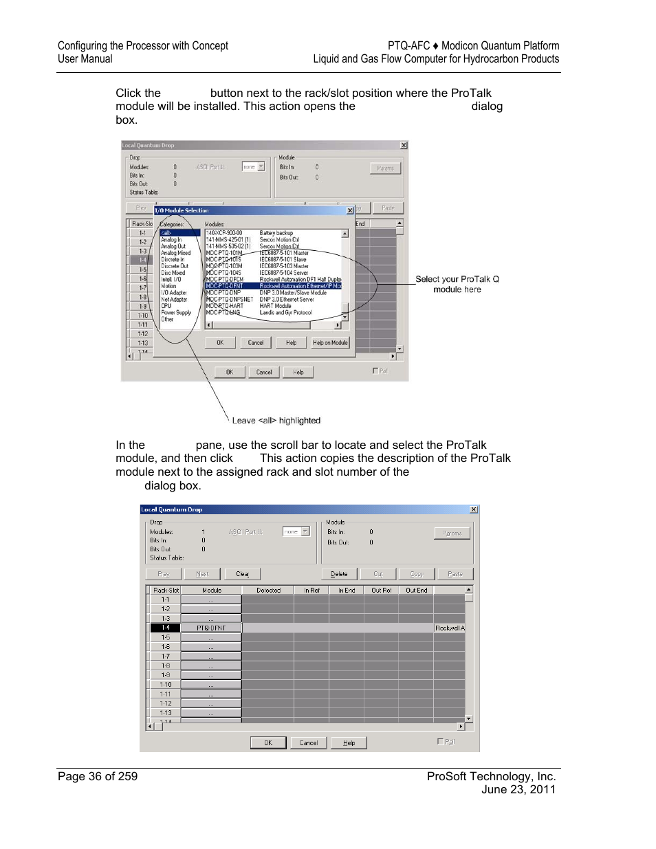 ProSoft Technology PTQ-AFC User Manual | Page 36 / 259