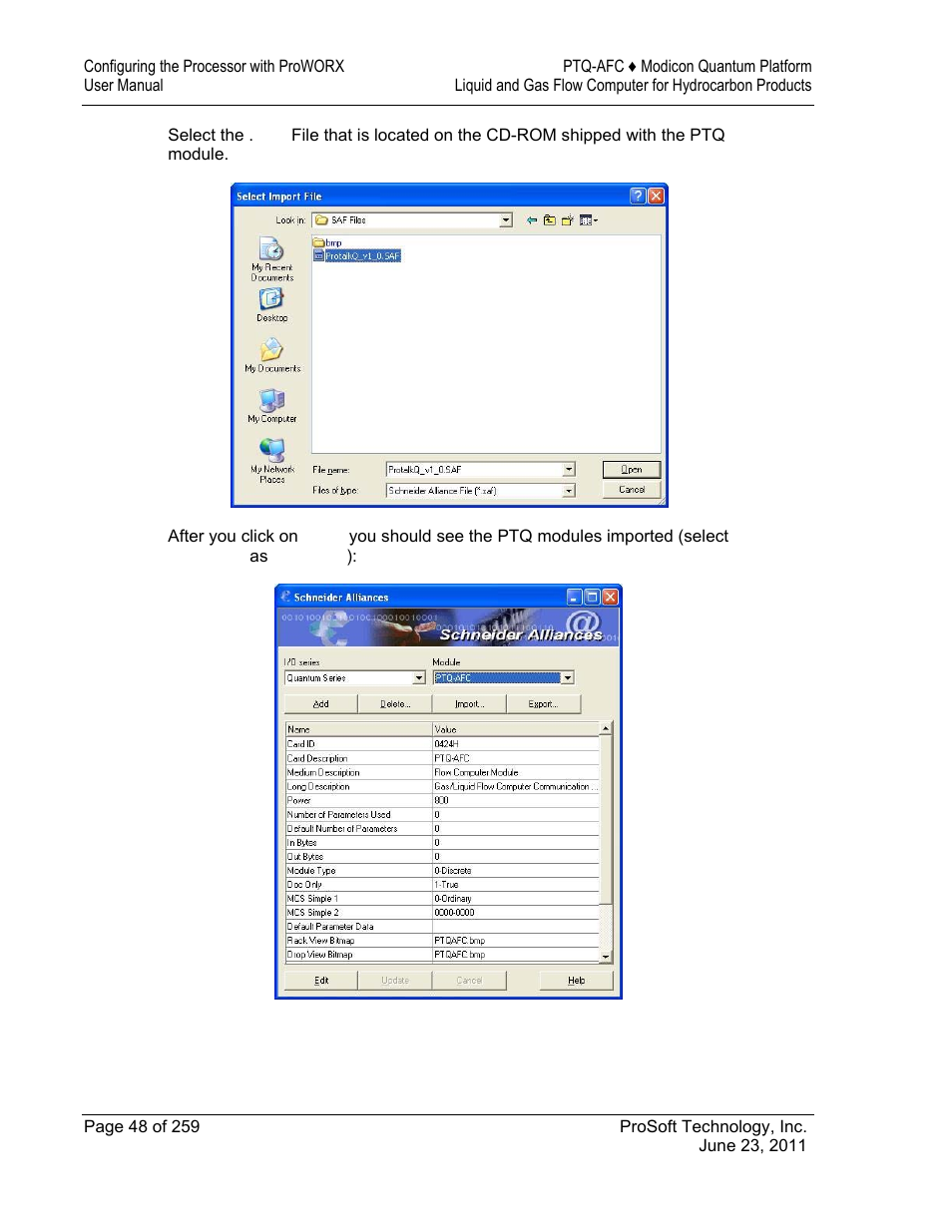 ProSoft Technology PTQ-AFC User Manual | Page 48 / 259