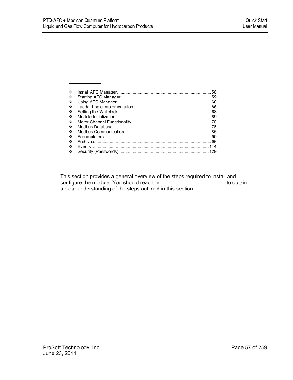 6 quick start | ProSoft Technology PTQ-AFC User Manual | Page 57 / 259