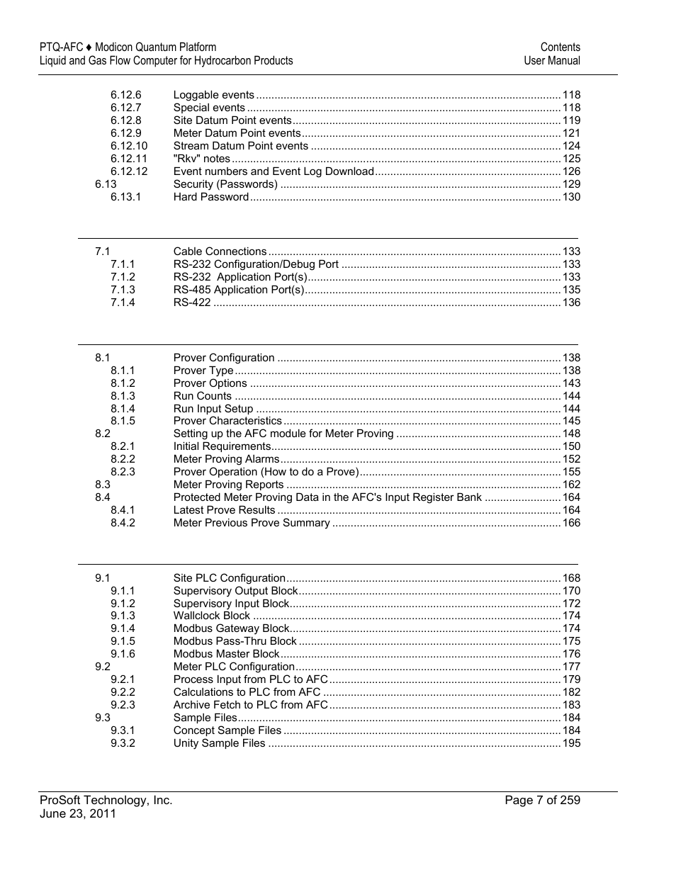 ProSoft Technology PTQ-AFC User Manual | Page 7 / 259