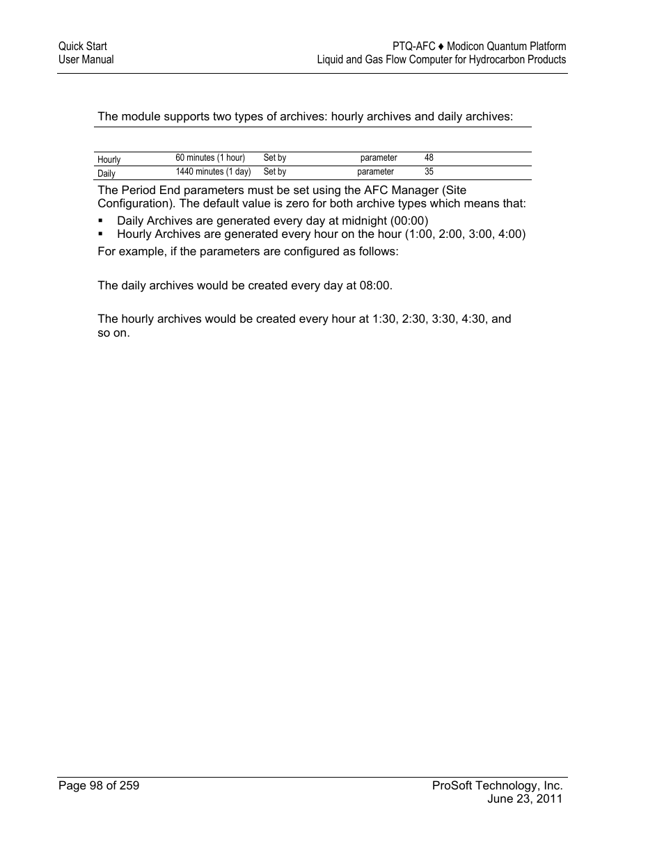 ProSoft Technology PTQ-AFC User Manual | Page 98 / 259