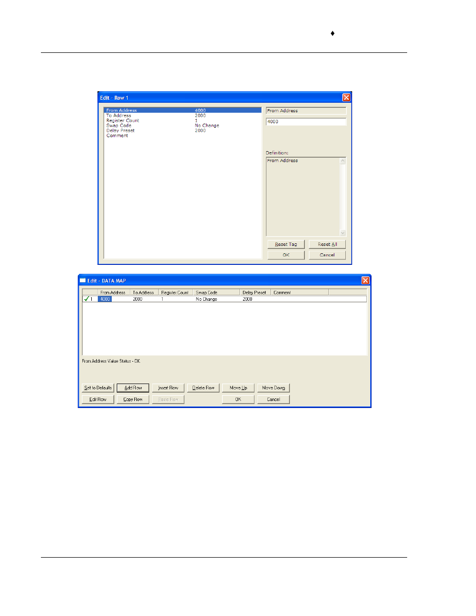 1 from address, 2 to address | ProSoft Technology PTQ-104S User Manual | Page 100 / 201