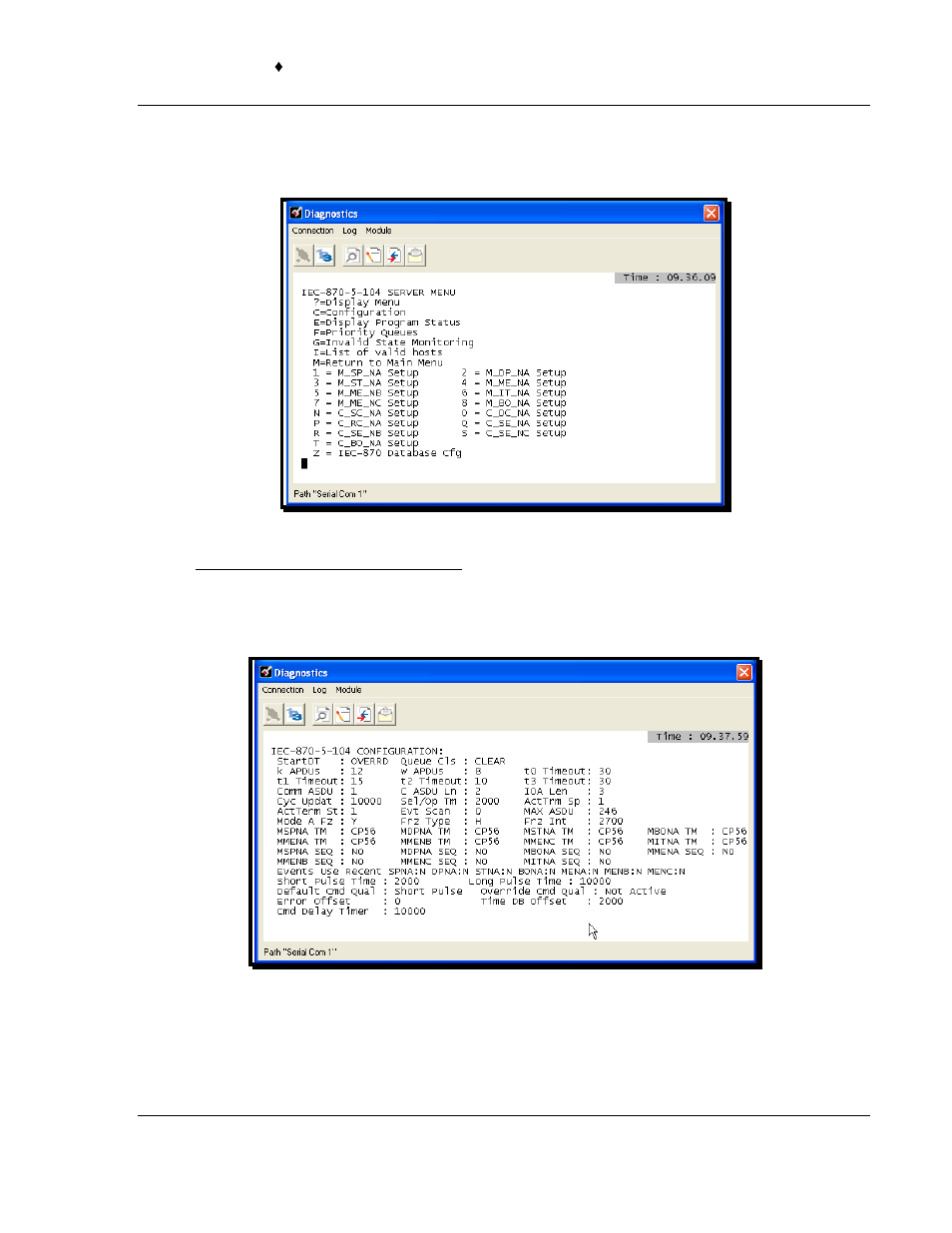 4 iec-870-5-104 server menu, Iec-870-5-104 configuration menu | ProSoft Technology PTQ-104S User Manual | Page 117 / 201