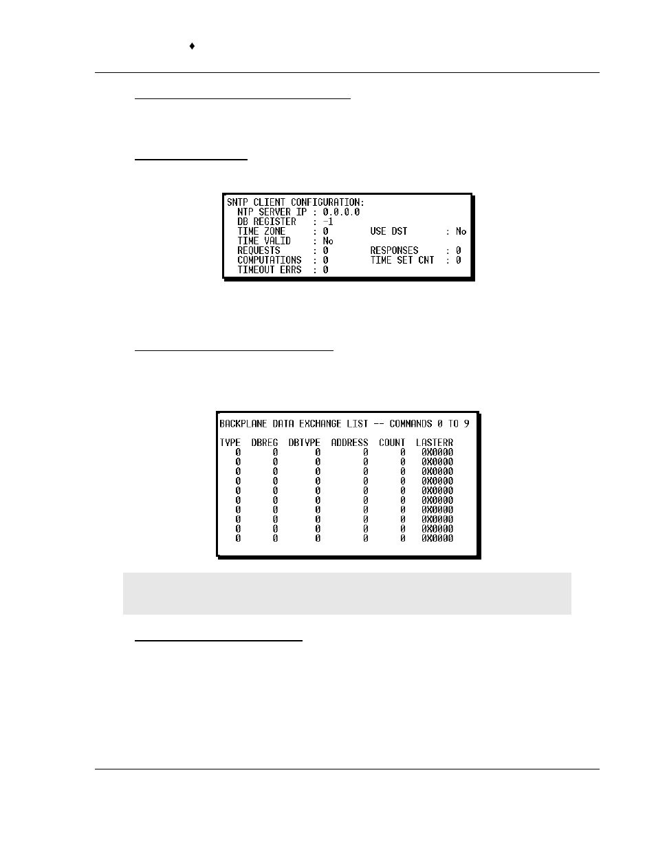 Opening the iec-870-5-104 server menu, Viewing sntp status, Viewing the backplane command list | Receiving the configuration file | ProSoft Technology PTQ-104S User Manual | Page 121 / 201
