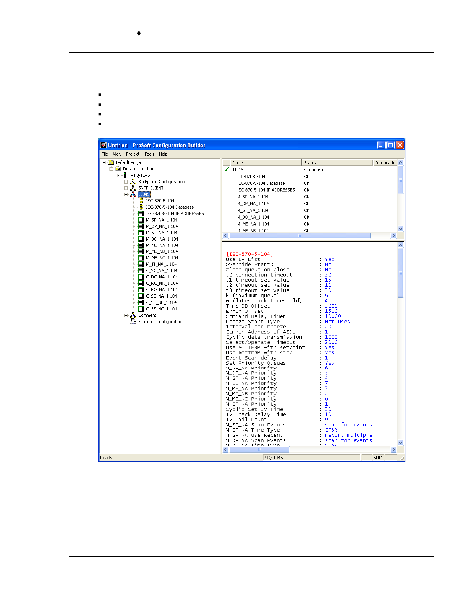 7 iec 60870-5-104 server section, Iec 60870-5-104 server section | ProSoft Technology PTQ-104S User Manual | Page 87 / 201