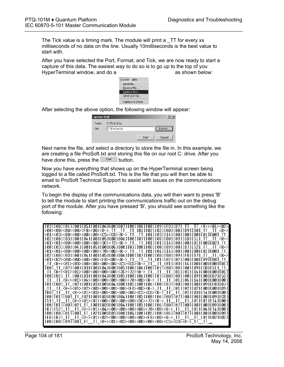 ProSoft Technology PTQ-101M User Manual | Page 104 / 181