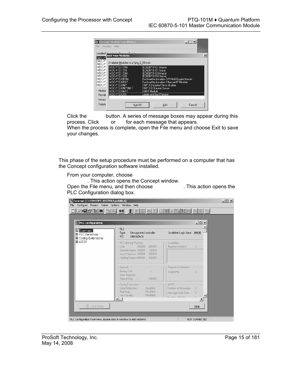 Create a new project | ProSoft Technology PTQ-101M User Manual | Page 15 / 181