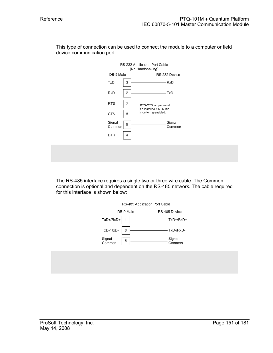 Rs-485 | ProSoft Technology PTQ-101M User Manual | Page 151 / 181