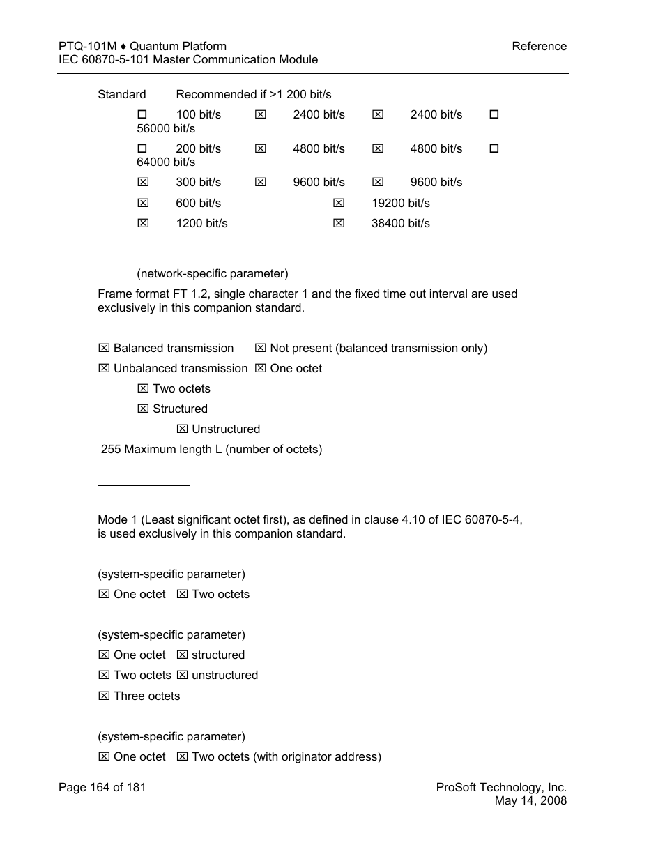 Link layer, Application layer | ProSoft Technology PTQ-101M User Manual | Page 164 / 181