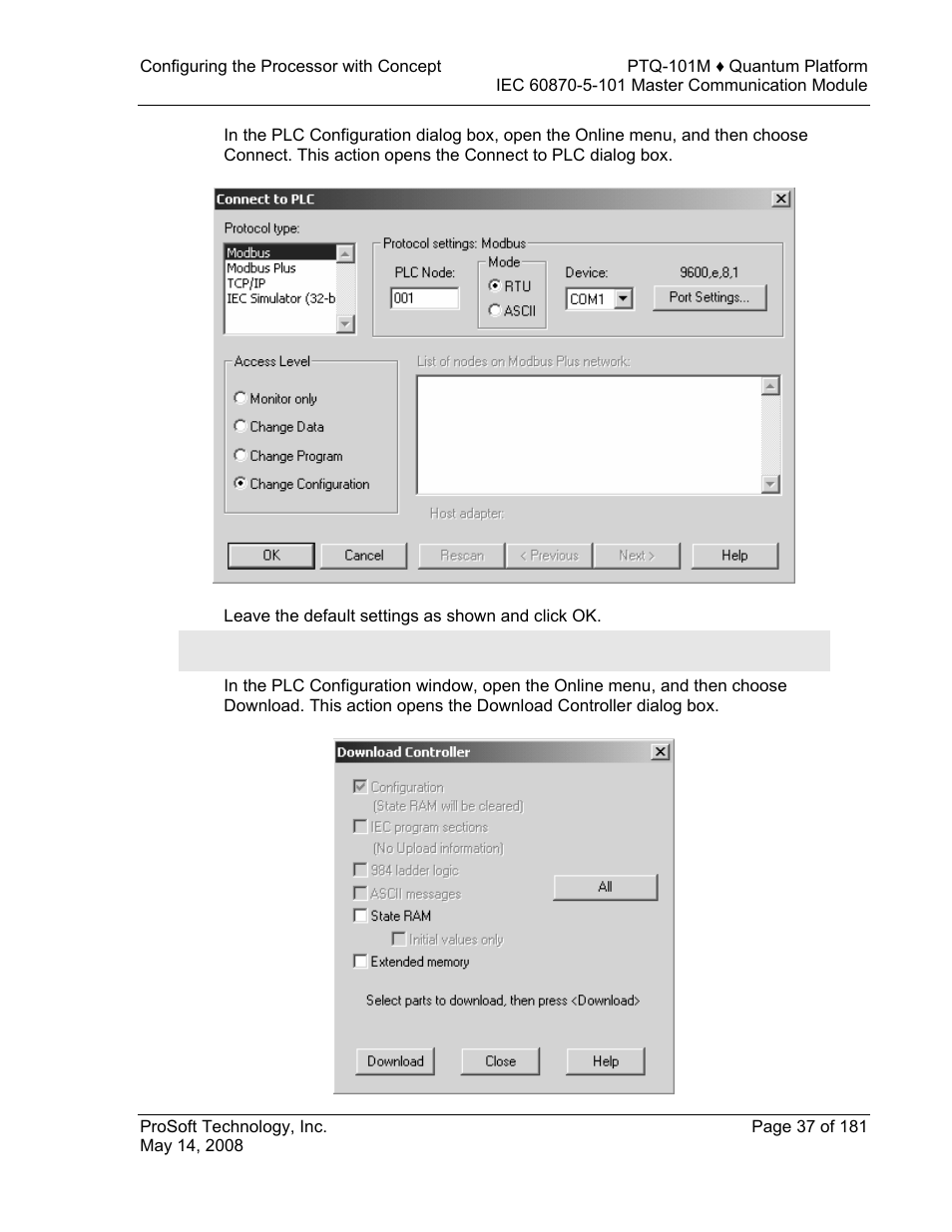 ProSoft Technology PTQ-101M User Manual | Page 37 / 181