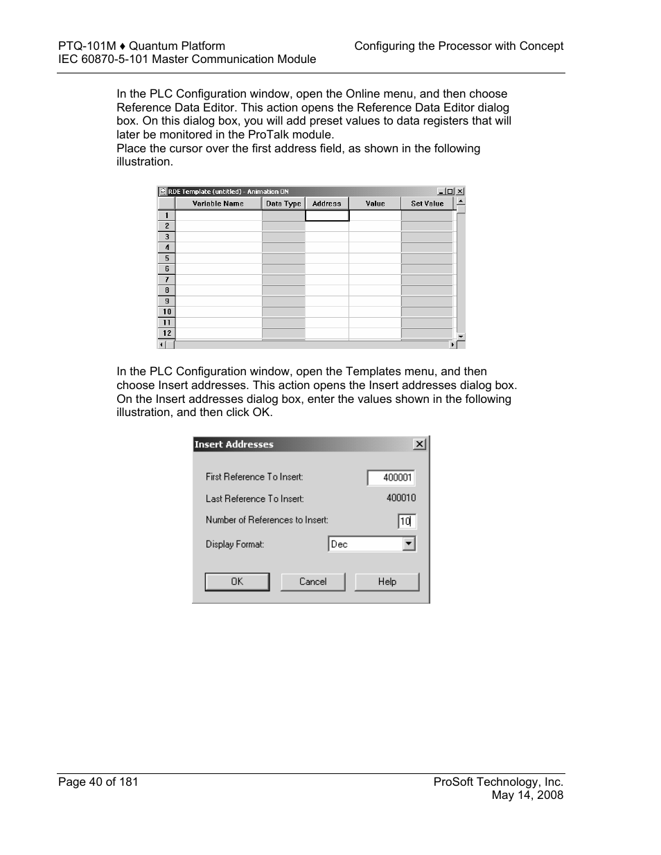 ProSoft Technology PTQ-101M User Manual | Page 40 / 181