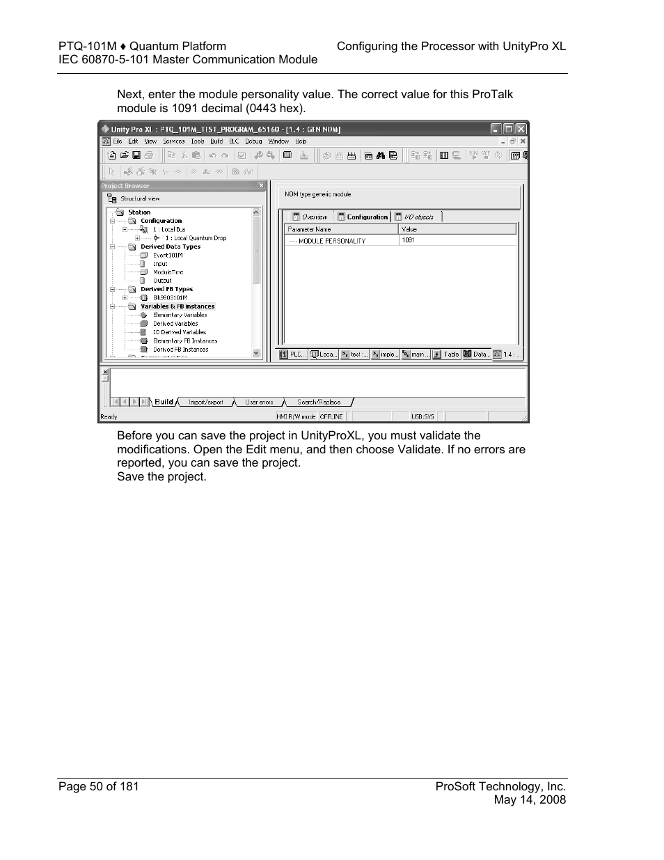 ProSoft Technology PTQ-101M User Manual | Page 50 / 181