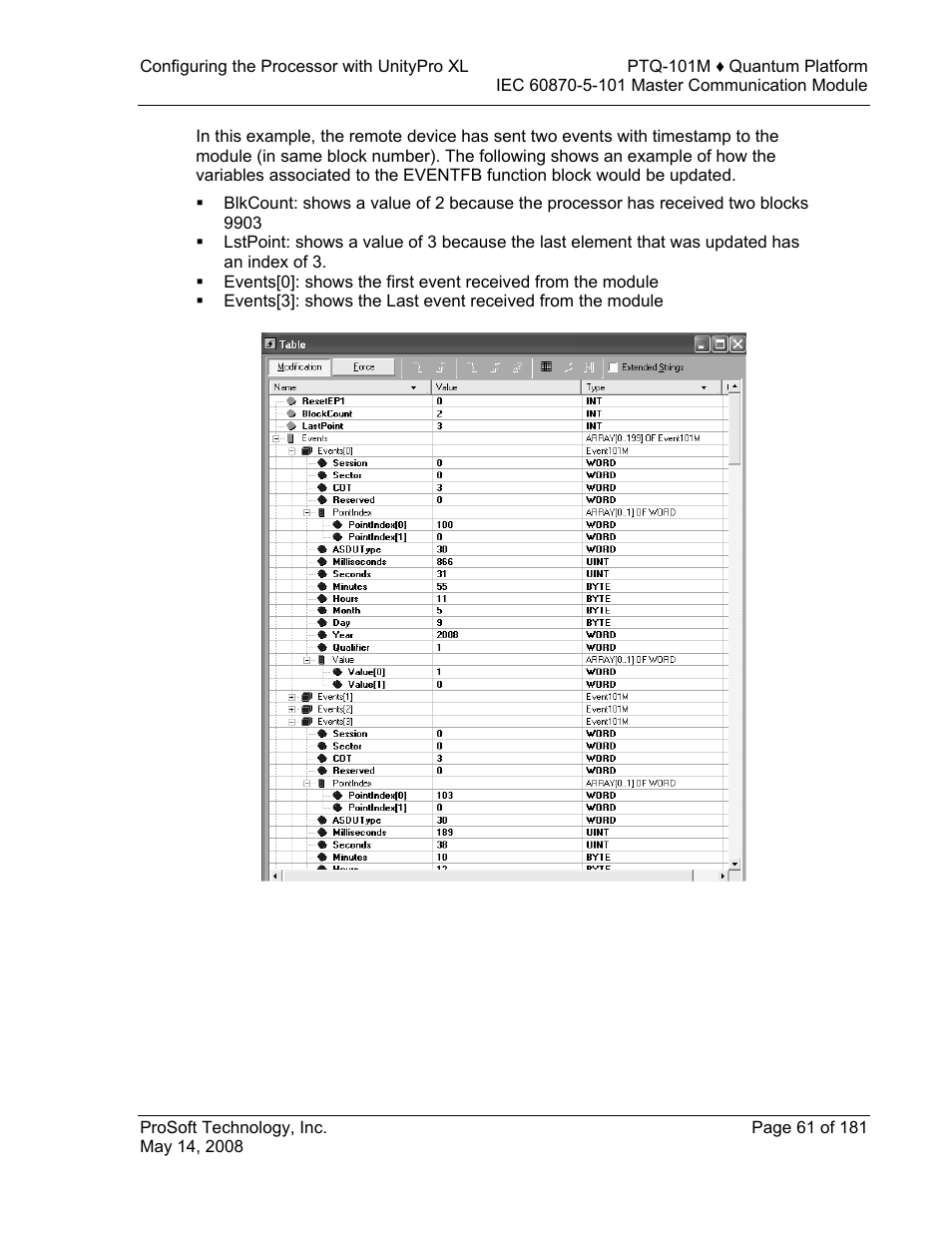 ProSoft Technology PTQ-101M User Manual | Page 61 / 181
