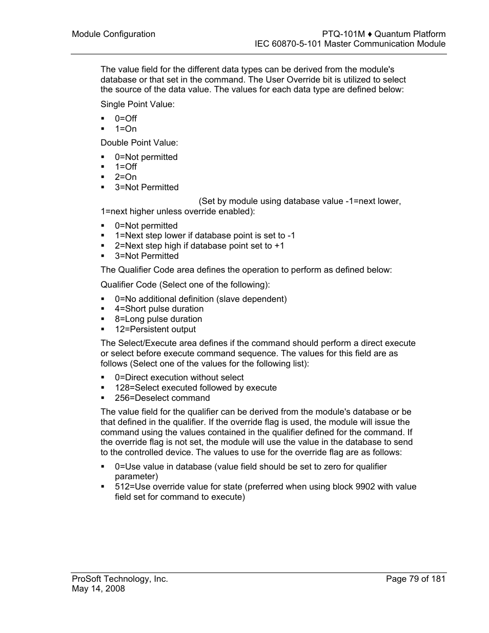 ProSoft Technology PTQ-101M User Manual | Page 79 / 181